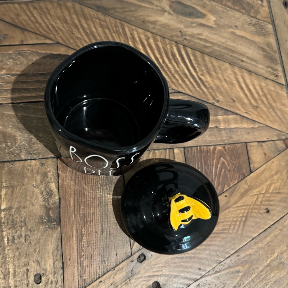 RAE DUNN Boss Bee Mug Black Tea Cup Topper Lid - Picture 5 of 7